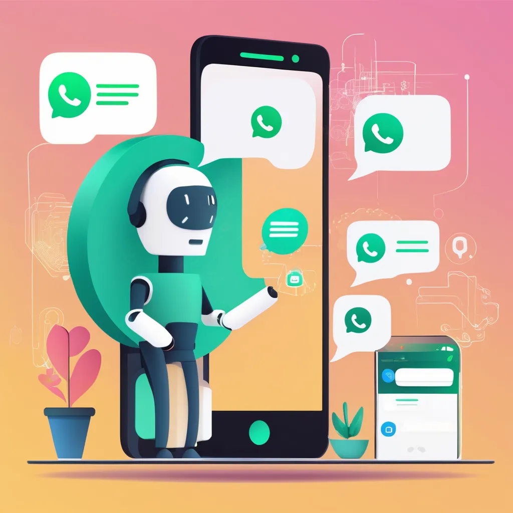 Un chatbot de WhatsApp con IA interactuando con clientes en diferentes dispositivos